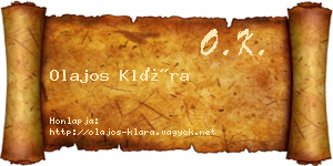 Olajos Klára névjegykártya