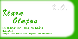 klara olajos business card