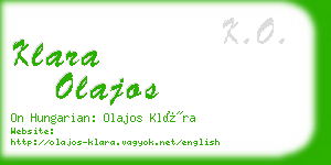 klara olajos business card